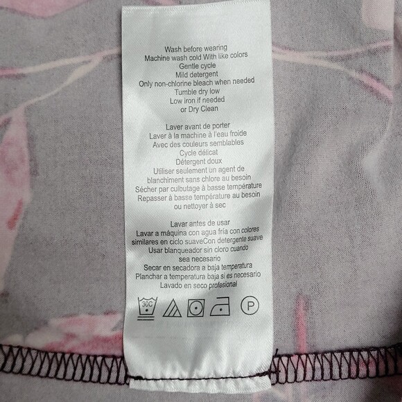 Motherhood Maternity Faux Wrap Dress Long Sleeve Knee Length Plum Floral Large - Picture 7 of 7